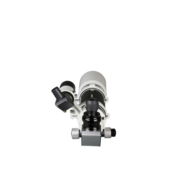 Arrière de la lunette Sky-Watcher Evostar 80 ED avec sortie du porte-oculaire 2 pouces filetée M48