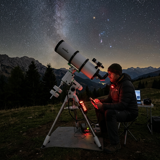 Monture équatoriale — mise en station et suivi automatique des étoiles