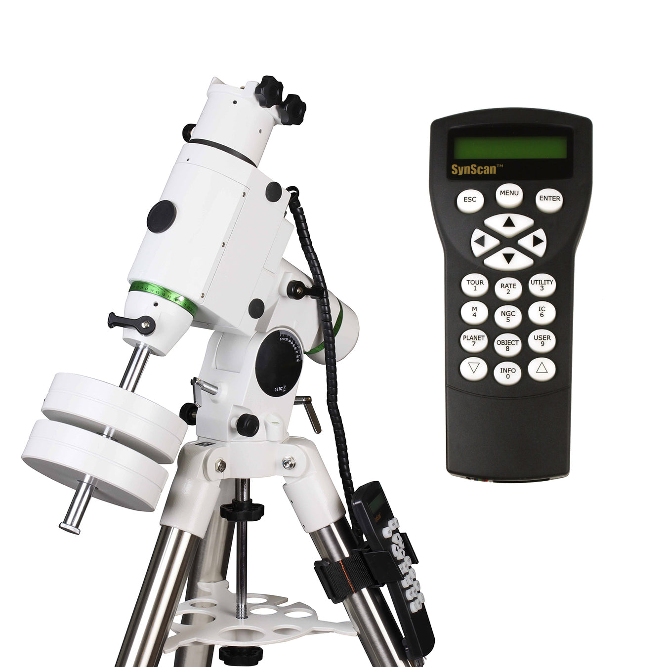 Monture équatoriale Sky-Watcher HEQ5 Pro SynScan GoTo complète sur trépied acier avec contrepoids