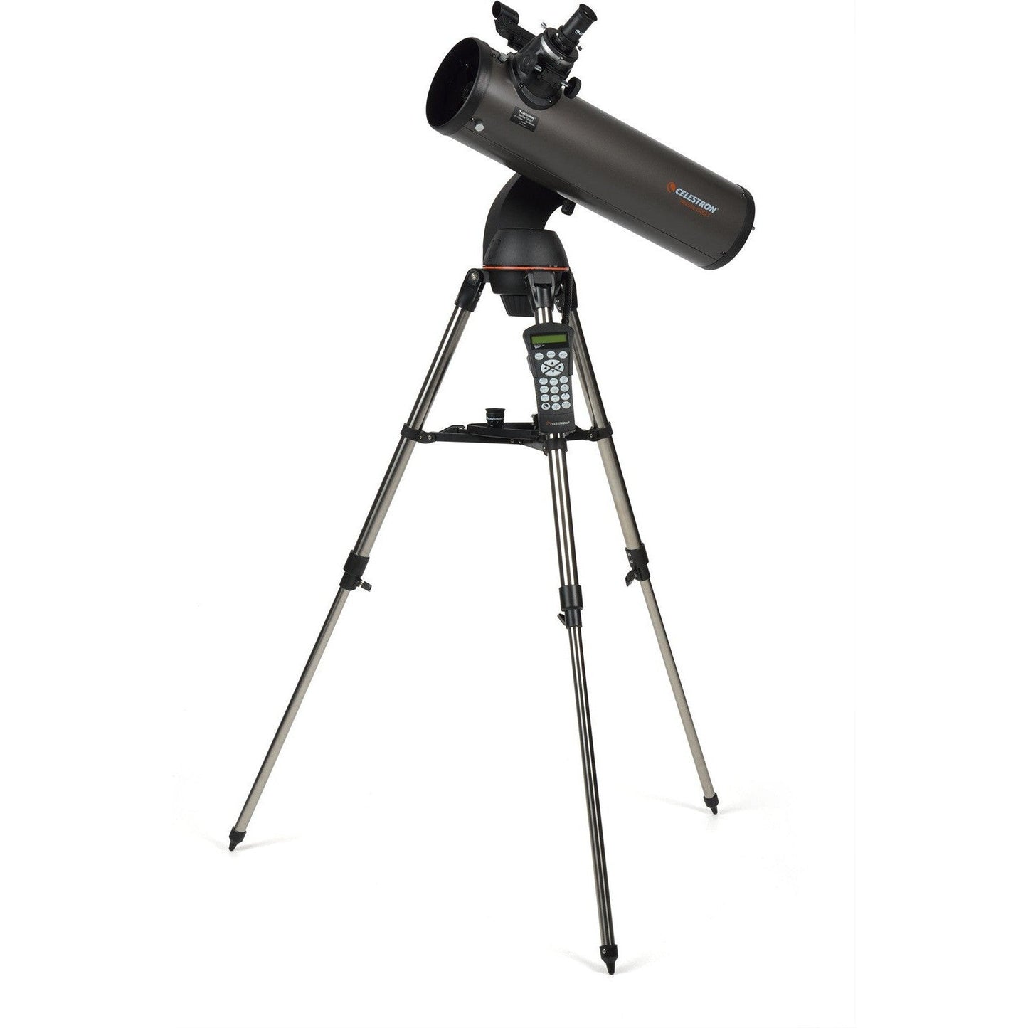 Bras de fourche motorisé et compartiment à piles du Celestron NexStar 130 SLT
