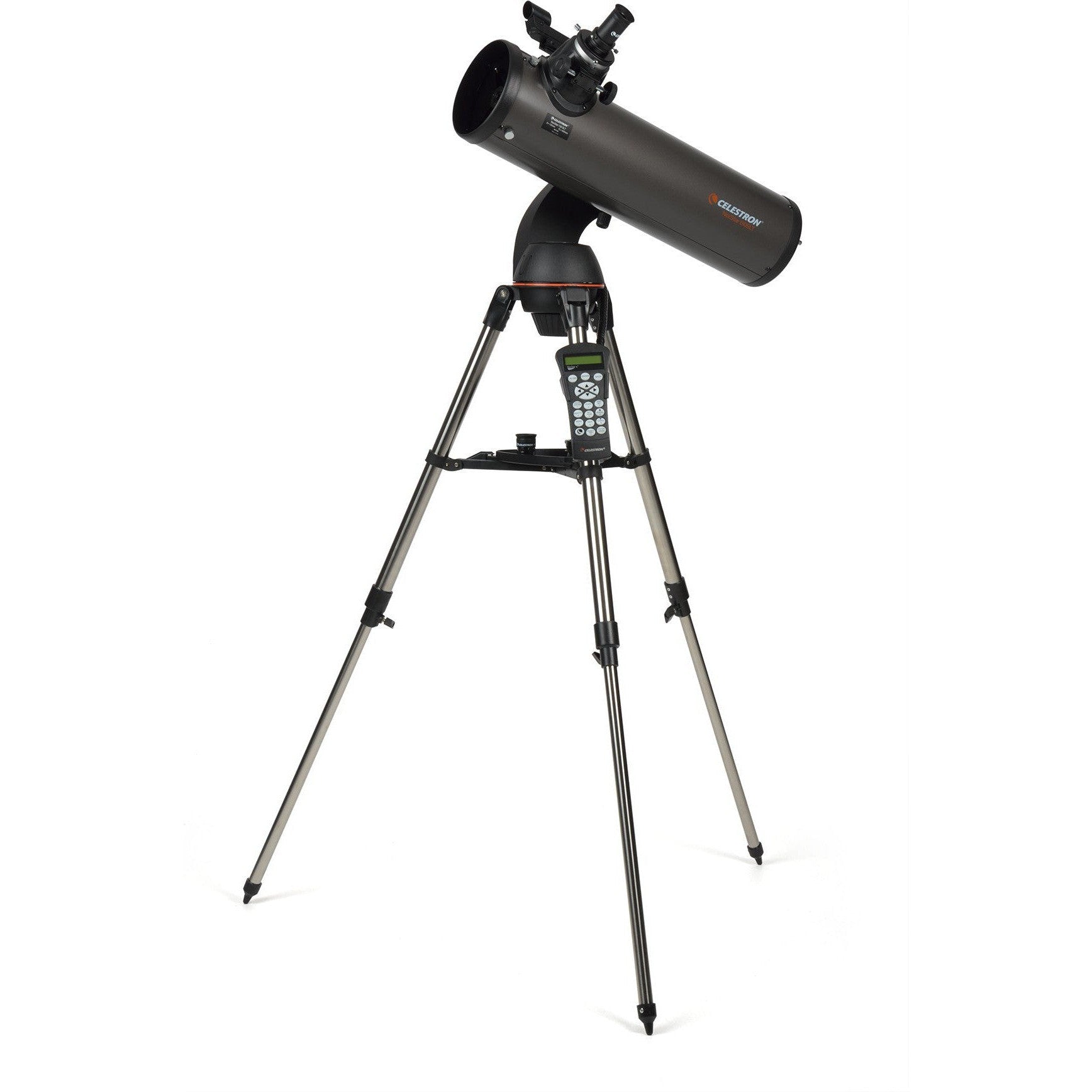 Bras de fourche motorisé et compartiment à piles du Celestron NexStar 130 SLT