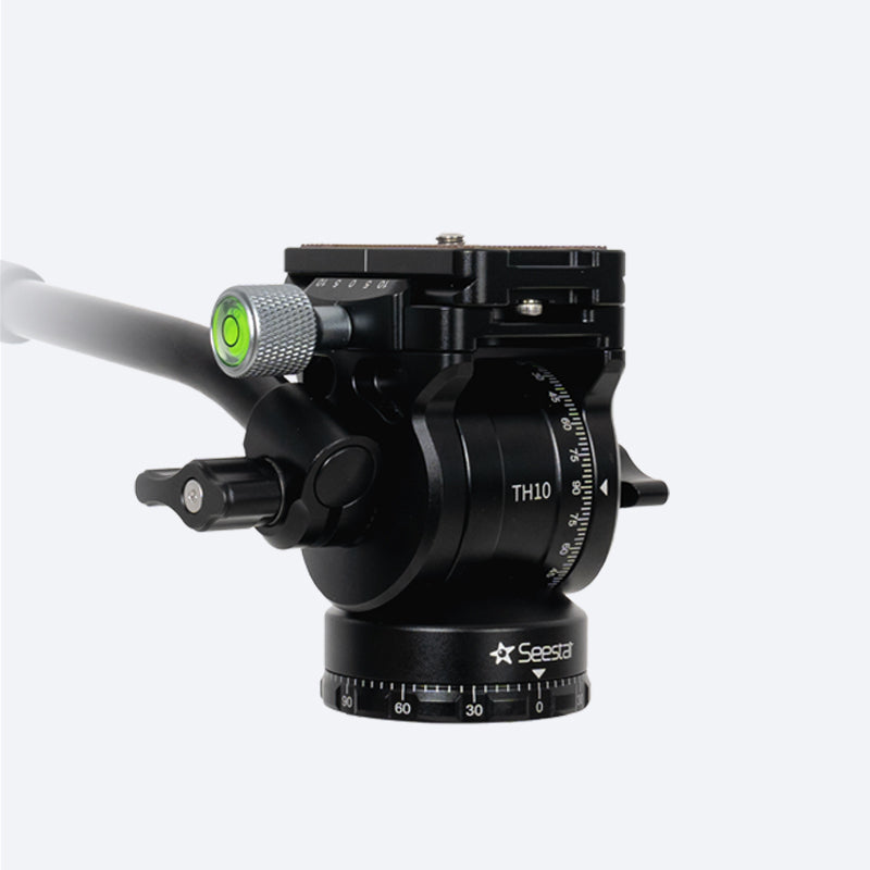 ZWO TH10 — détail de la poignée détachable et du système d'amortissement hydraulique