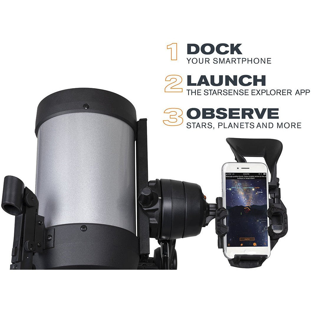 Berceau smartphone StarSense monté sur le télescope Celestron StarSense Explorer DX 6 pouces