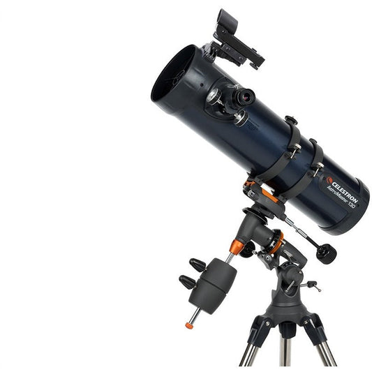 Télescope Celestron AstroMaster 130 EQ Newton 130/650 sur monture équatoriale allemande avec trépied acier