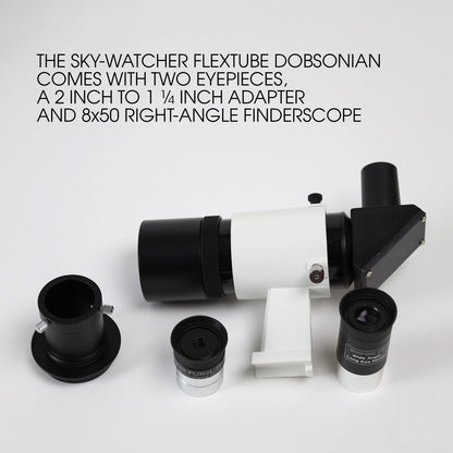 Accessoires du Dobson Sky-Watcher 300/1500 : deux oculaires, adaptateurs et chercheur 8x50