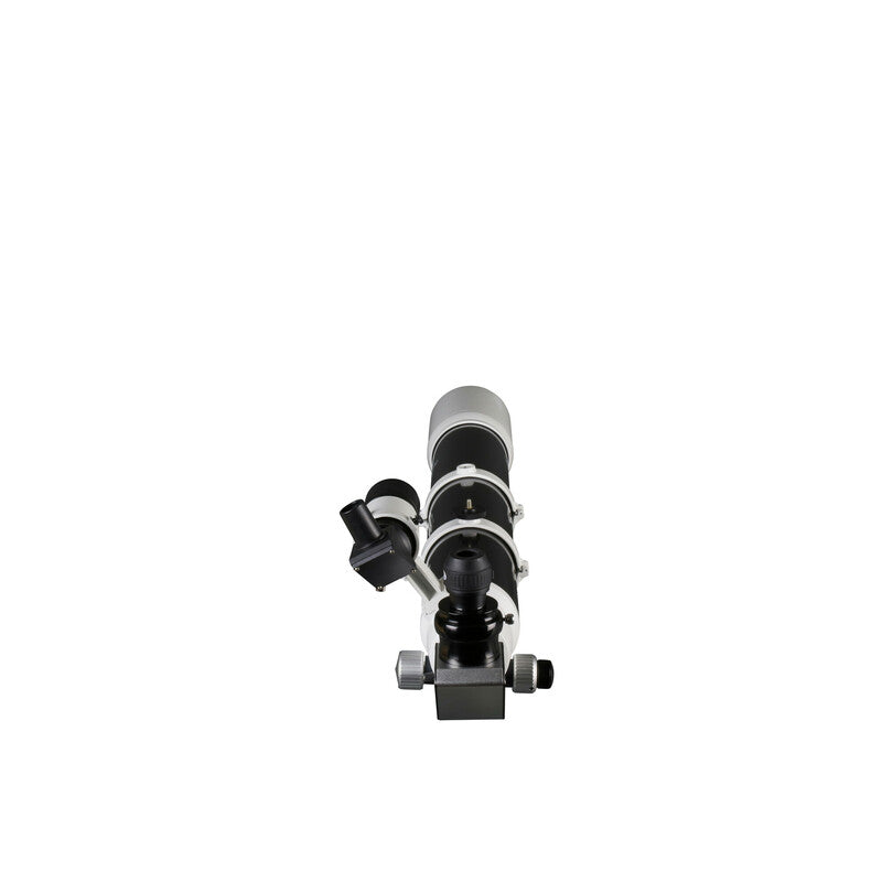 Arrière de la lunette Sky-Watcher Evostar 100 ED avec porte-oculaire 2 pouces et molettes de mise au point