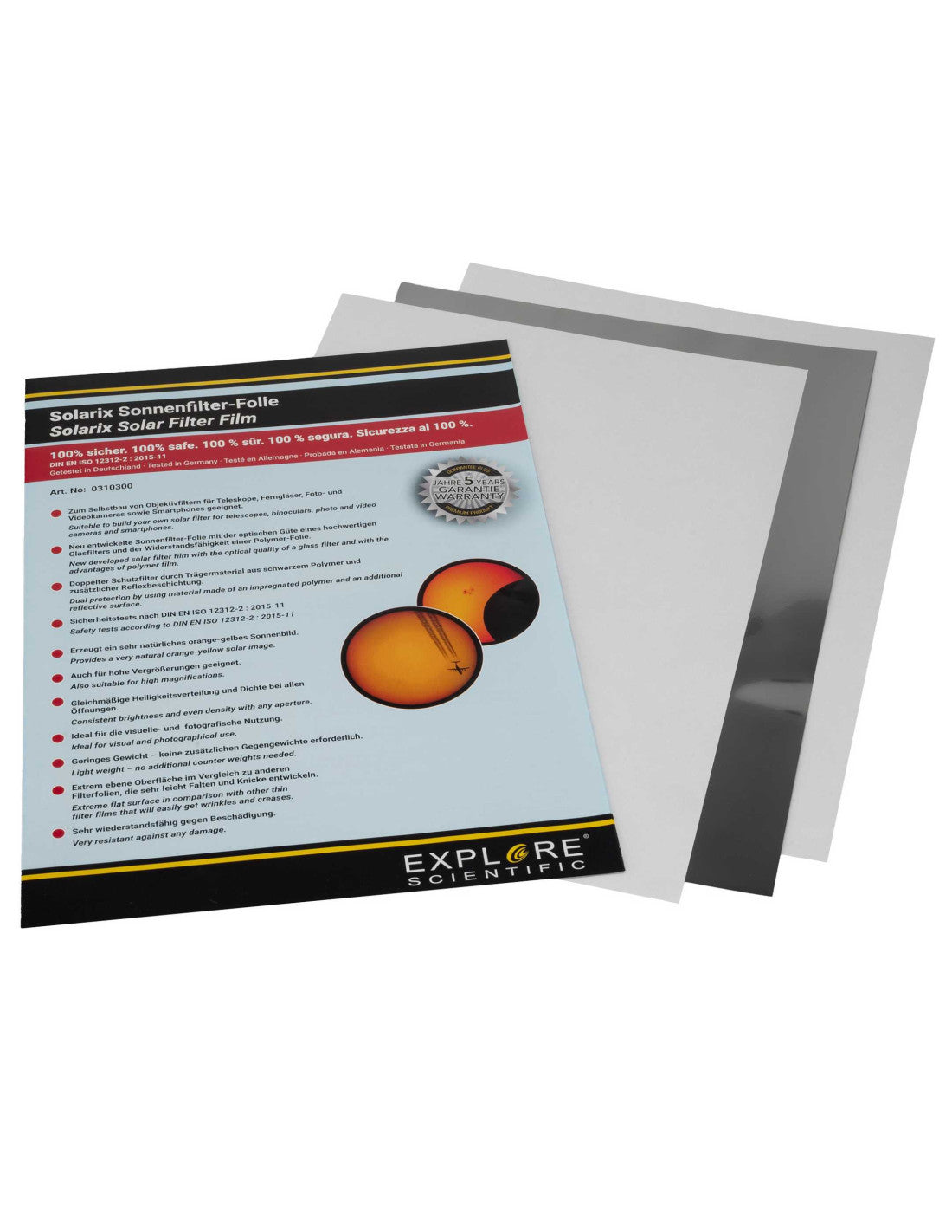 Filtre Solaire A4 Solarix Explore Scientific - film solaire polymere eclipse 2026