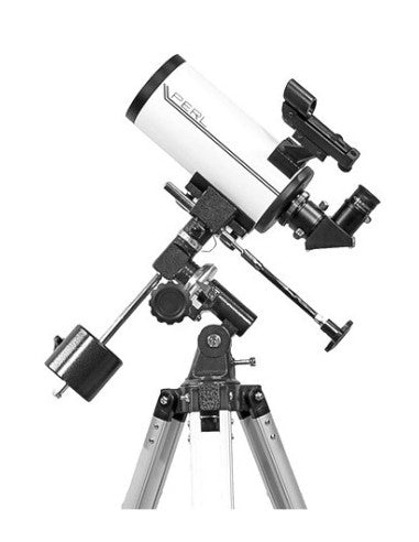 Télescope PERL Arietis Maksutov-Cassegrain 90/1250 sur monture EQ1 — vue de face